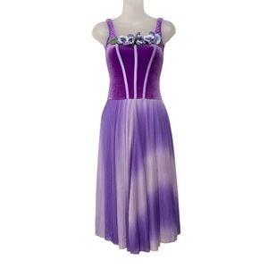 Purple Floral Ombre Dress